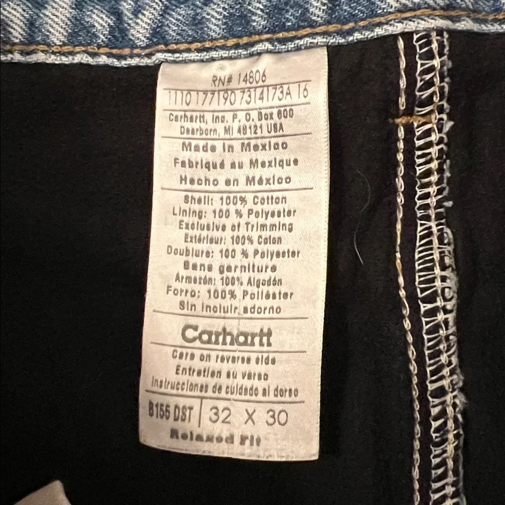 Carhartt Men's Fleece Lined Relaxed Fit Jeans - Light Blue